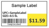 1.25" x 2.25" SOLID Yellow Shelf Tag